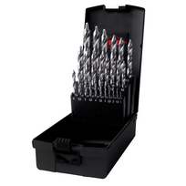 Metalo grąžtų rinkinys Ruko Ultimatecut Flowstep, metalas/nerūdijantysis plienas/plastikas, hss-co, cilindrinis, 1 mm