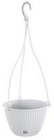 Pakabinamas gėlių vazonas Splofy DSPW230-S449, plastikinis, 23 cm x 23 cm, Ø 23 cm, balta sp.