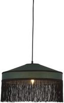 Šviestuvas kabinamas Searchlight Dome Shade With Fringe Drop 43E541-01, E14/E27, 1 x 7 W, juoda sp./žalia sp.