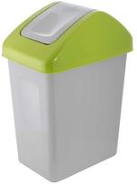 Šiukšliadėžė Branq Plastik, žalia sp./pilka sp., 10 l, 37.5 cm x 26.6 cm