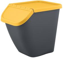 Rūšiavimo šiukšliadėžė Branq Pelican, 23 l, geltona sp./pilka sp.