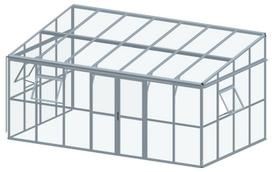 Šiltnamis SOHO Solid PC+Glass 006866, grūdintas stiklas, 5.05 x 2.9 m, 2 mm, juoda sp.