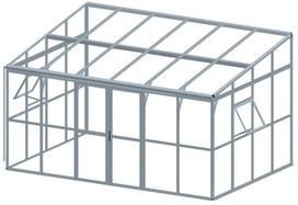 Šiltnamis SOHO PC+Glass 006863, grūdintas stiklas, 4.34 x 2.9 m, 6 mm, juoda sp.
