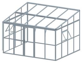 Šiltnamis SOHO Solid PC+Glass 006862, grūdintas stiklas, 3.64 x 2.9 m, 2 mm, juoda sp.