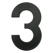 Durų numeris "3" Haushalt MB-3, 14.3 cm x 8.9 cm, metalas/geležis, matinė juoda sp.