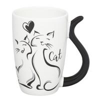 Puodelis Ambition Black Cat, balta sp./juoda sp., 0.38 l