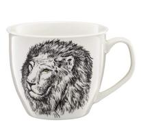 Puodelis Ambition Lion Wild, balta sp./juoda sp., 0.55 l