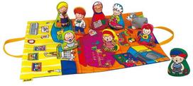 Žaidimų kilimėlis, su priedais K's Kids Take Along Family, 50 cm x 37 cm, 10 vnt, įvairių spalvų