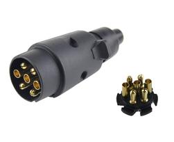 Automobilių priekabų kištukas Moovit Wire socket PVC 7P, 4.5 cm, juoda sp.