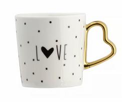 Puodelis Ambition Amore Love, aukso sp./balta sp./juoda sp., 0.4 l