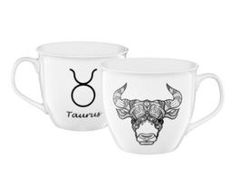Puodelis Ambition Zodiac Taurus, balta sp./juoda sp., 0.55 l