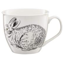 Puodelis Ambition Wild Rabbit, balta sp./juoda sp., 0.55 l