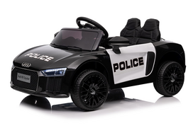 Vaikiškas elektromobilis Ramiz Audi R8 Police, balta sp./juoda sp.