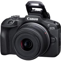 Beveidroninis fotoaparatas Canon EOS R100/RF-S 18-45mm + Mount Adapter, juoda sp.
