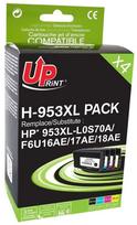 Rašalinio spausdintuvo kasetė Uprint HP H-953XL PACK 4 BK/C/M/Y, mėlyna sp./juoda sp./geltona sp., 75 ml
