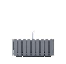 Balkoninis vazonas Prosperplast BOARDEE FENCYCASE W DDEF400W-405U, plastikinis, 38 cm x 18 cm, Ø 38 cm, pilka sp.