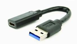 Adapteris Gembird USB Type-A To USB Type-C A-USB3-AMCF-01 A-USB3-AMCF-01 USB Type-C, USB Type A, 0.1 m, juoda sp.