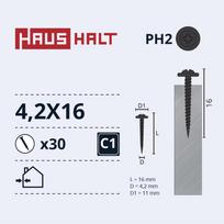 Savisriegis Haushalt, 4.2 mm x 16 mm, 30 vnt.