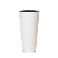 Gėlių vazonas Tubus Slim, plastikinis, 20 cm x 20 cm, Ø 20 cm, balta sp.