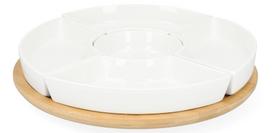 Serviravimo rinkinys Homla Fincan Basic, Ø 30 cm, balta sp., porcelianas/bambukas