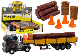 Žaislinis sunkvežimis Lean Toys, 1:24, juoda sp./oranžinė sp.