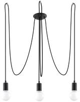 Šviestuvas kabinamas Sollux Chandelier EDISON 3 5902622428697, E27, 3 x 60 W, juoda sp.