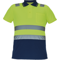Darbiniai marškinėliai vyrams Cerva Cadiz HV, mėlyna sp./geltona sp., 5XL dydis