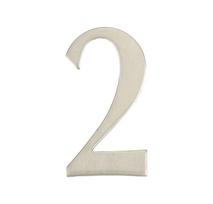 Durų numeris "2" Haushalt SS-2, 6.18 cm x 3.35 cm, nerūdijantysis plienas, nerūdijančiojo plieno sp.