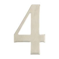 Durų numeris "4" Haushalt SS-4, 6.13 cm x 3.81 cm, nerūdijantysis plienas, nerūdijančiojo plieno sp.
