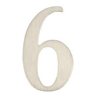 Durų numeris "6" Haushalt SS-6, 6.14 cm x 3.61 cm, nerūdijantysis plienas, nerūdijančiojo plieno sp.
