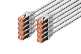 Kabelis Assmann Digitus CAT 6 S/FTP Patch Cord RJ-45, RJ-45, 0.5 m, pilka sp.