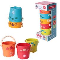 Smėlio kibirėlis ASKATO Colorful Buckets, įvairių spalvų, 5 vnt.