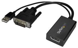 Adapteris StarTech DVI2DP2 DVI male, DisplayPort female, 0.25 m, juoda sp.