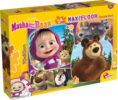 Dėlionė Lisciani MaxiFloor Masha And The Bear, 50 cm x 70 cm, 24 vnt., įvairių spalvų
