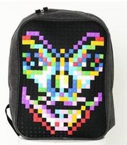 Mokyklinė kuprinė Pixel, juoda sp./pilka sp., 41 cm x 13 cm x 31 cm