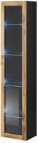 Vitrina Cama Meble Vigo 180 180, ąžuolo sp./juoda sp., 40 cm x 30 cm x 180 cm