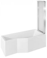 Vonia su sienele, laisvai pastatoma Besco Integra 150 Right, 150 cm x 75 cm x 39 cm, dešininė, balta sp.