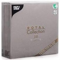 Popierinės servetėlės Pap Star Royal, 40 cm x 40 cm, pilka sp., 50 vnt.