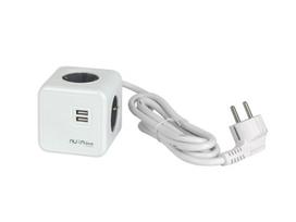 Buitinis ilgintuvas, 3 x 1,5 mm², 1.5 m, 4 lizdų, 2USB