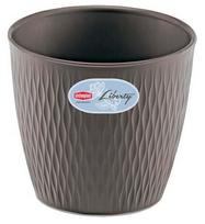 Gėlių vazonas Stefanplast Liberty 87251, plastikinis, Ø 25 cm, pilka sp.