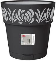 Gėlių vazonas Stefanplast Gaia 88603, plastikinis, Ø 30 cm, juoda sp.