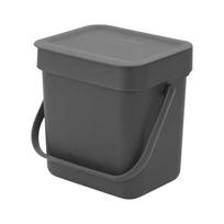 Šiukšliadėžė Brabantia Sort & Go, juoda sp., 3 l, 18.8 cm x 13.9 cm