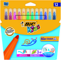 Flomasteriai Bic Kid Couleur XL, vienpusiai, 12 vnt.