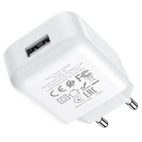 Telefono įkroviklis Hoco N2 + USB-C cable, USB, 100 cm, balta sp., 10 W