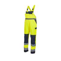 Darbinis puskombinezonis Sara Workwear Drogowiec 11320-27, mėlyna sp./geltona sp./pilka sp., L dydis