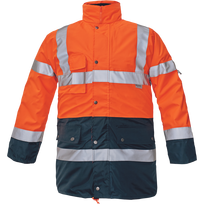 Darbinis švarkas vyrams Cerva Bi Road, oranžinė sp./tamsiai mėlyna sp., 4XL dydis