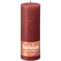 Žvakė, cilindrinė Bolsius Rustic Delicate Red, 85 h, raudona sp.