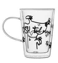 Dvigubo stiklo puodelis Ambition Love Psytul mnie, skaidri sp./juoda sp., 0.35 l