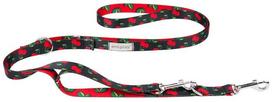 Šuns pavadėlis Amiplay Be Happy 7in1 Cherry, juoda sp./raudona sp., S, 1-2 m x 15 mm