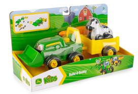 Žaislinis traktorius John Deere Build A Buddy Tractor With Wagon 47209, geltona sp./žalia sp.